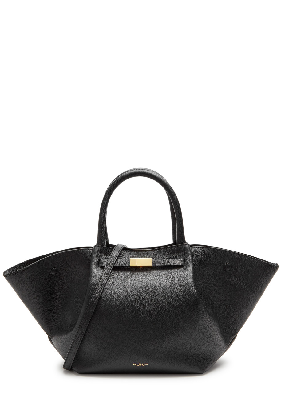Demellier The Midi New York Leather Tote In Black