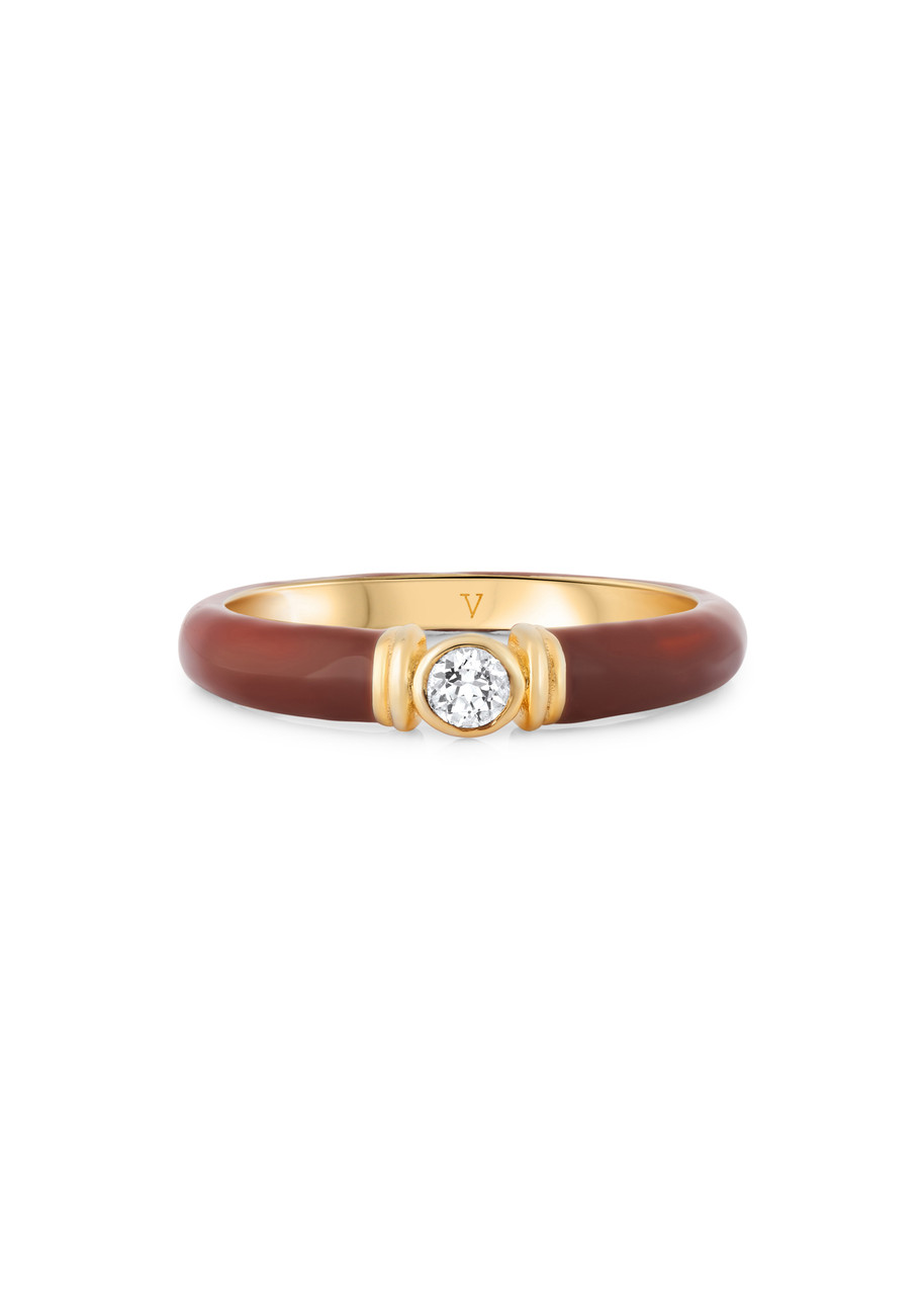 Laura Vann Kiki 18kt Gold Vermeil Ring - Brown - N