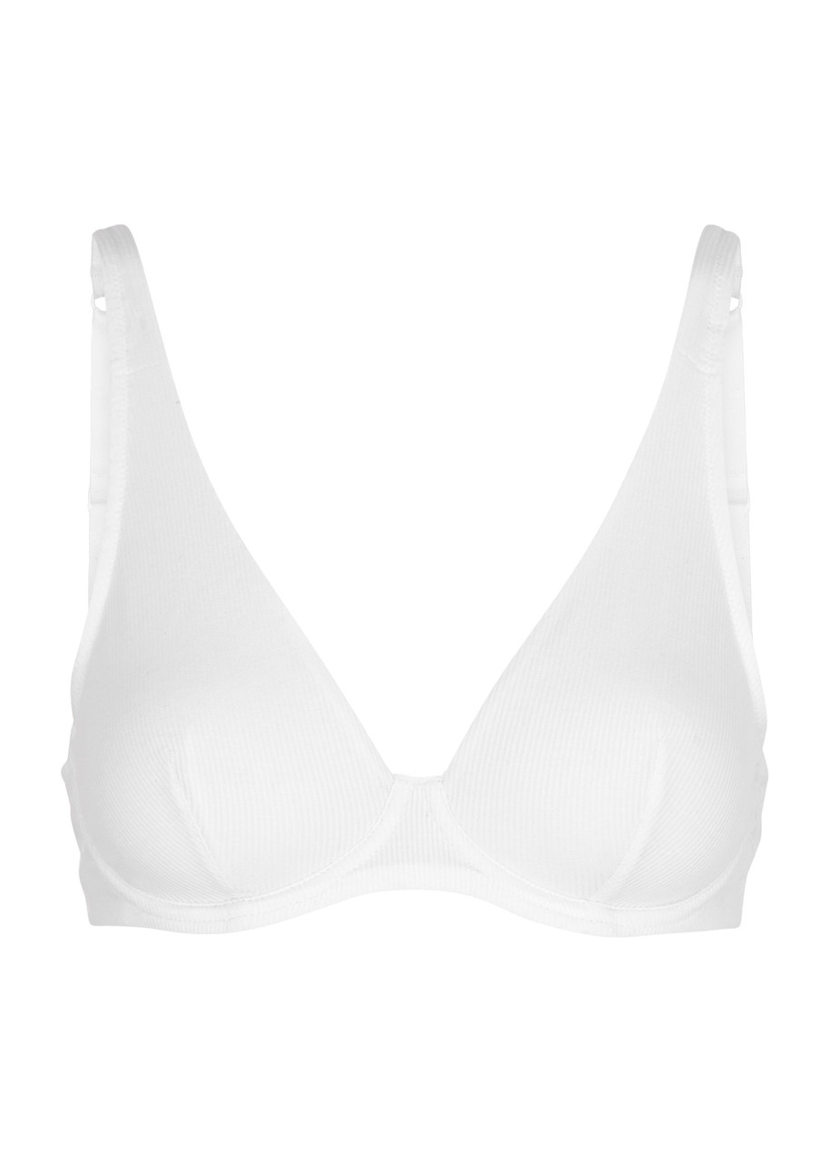 Simone Perele Simone Pérèle Eugenie Ribbed Underwired Plunge Bra In White