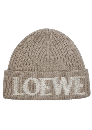 LOEWE Logo-embroidered ribbed wool beanie | Harvey Nichols