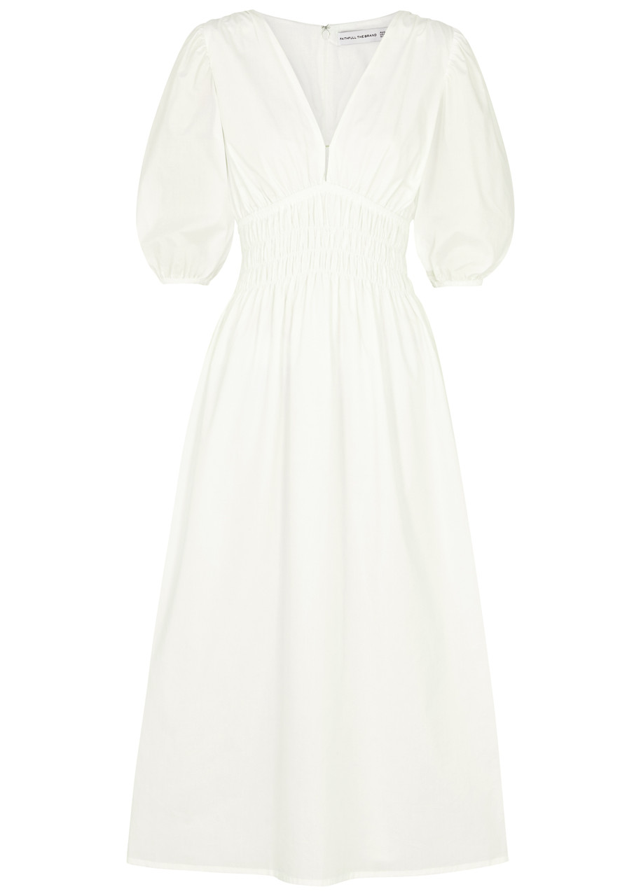 FAITHFULL THE BRAND AGNATA COTTON-POPLIN MIDI DRESS