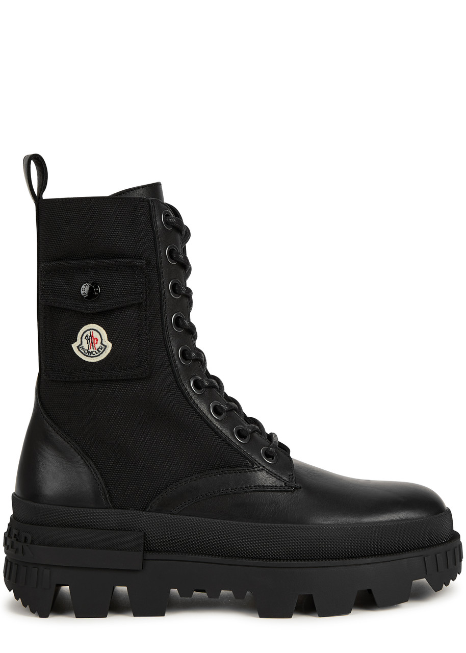 Moncler Konture Leather Ankle Boots - Black - 6