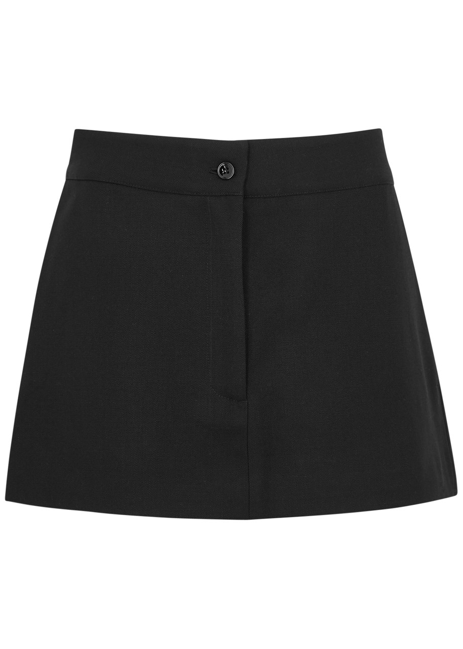 Aexae Wool Mini Skirt In Black