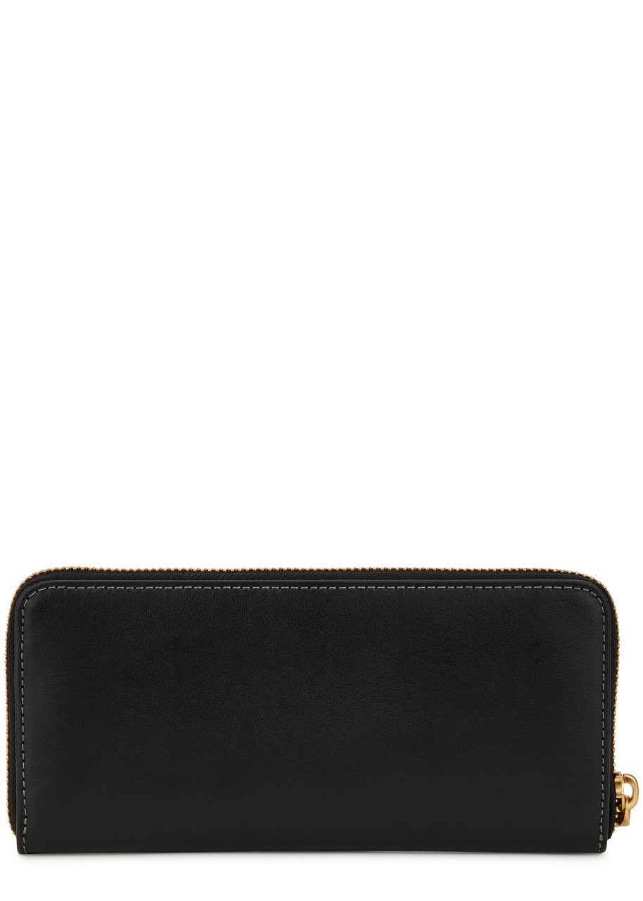  Coach Logo Leather Wallet - Black - One Size 