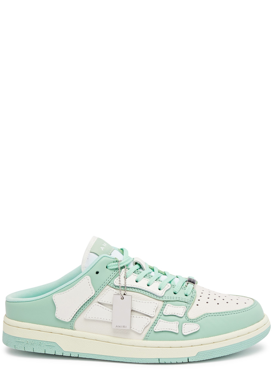 Amiri Skel Panelled Leather Mule Sneakers - White And Green - 7