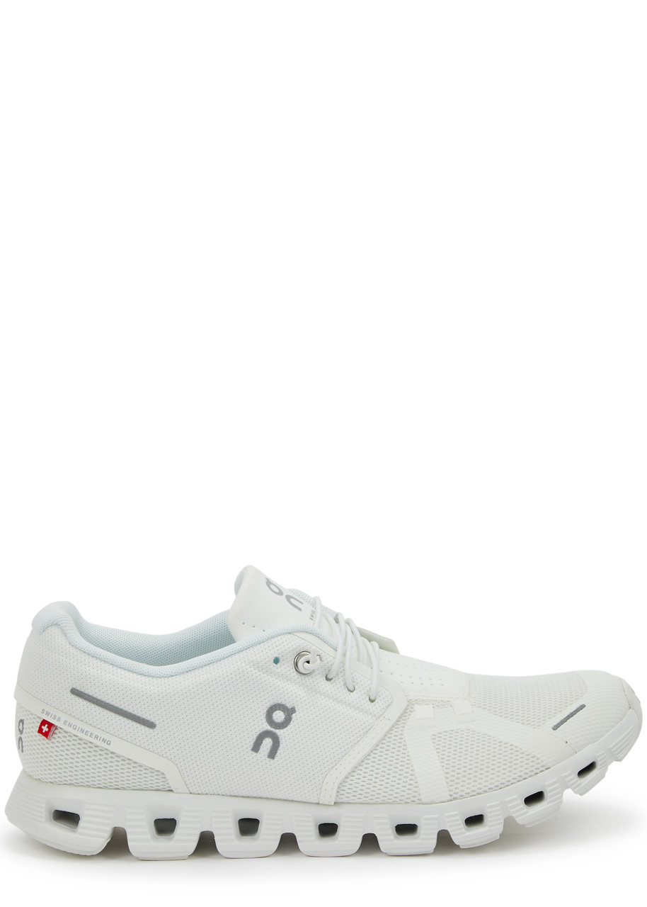 On Running Cloud 5 Panelled Mesh Sneakers In White