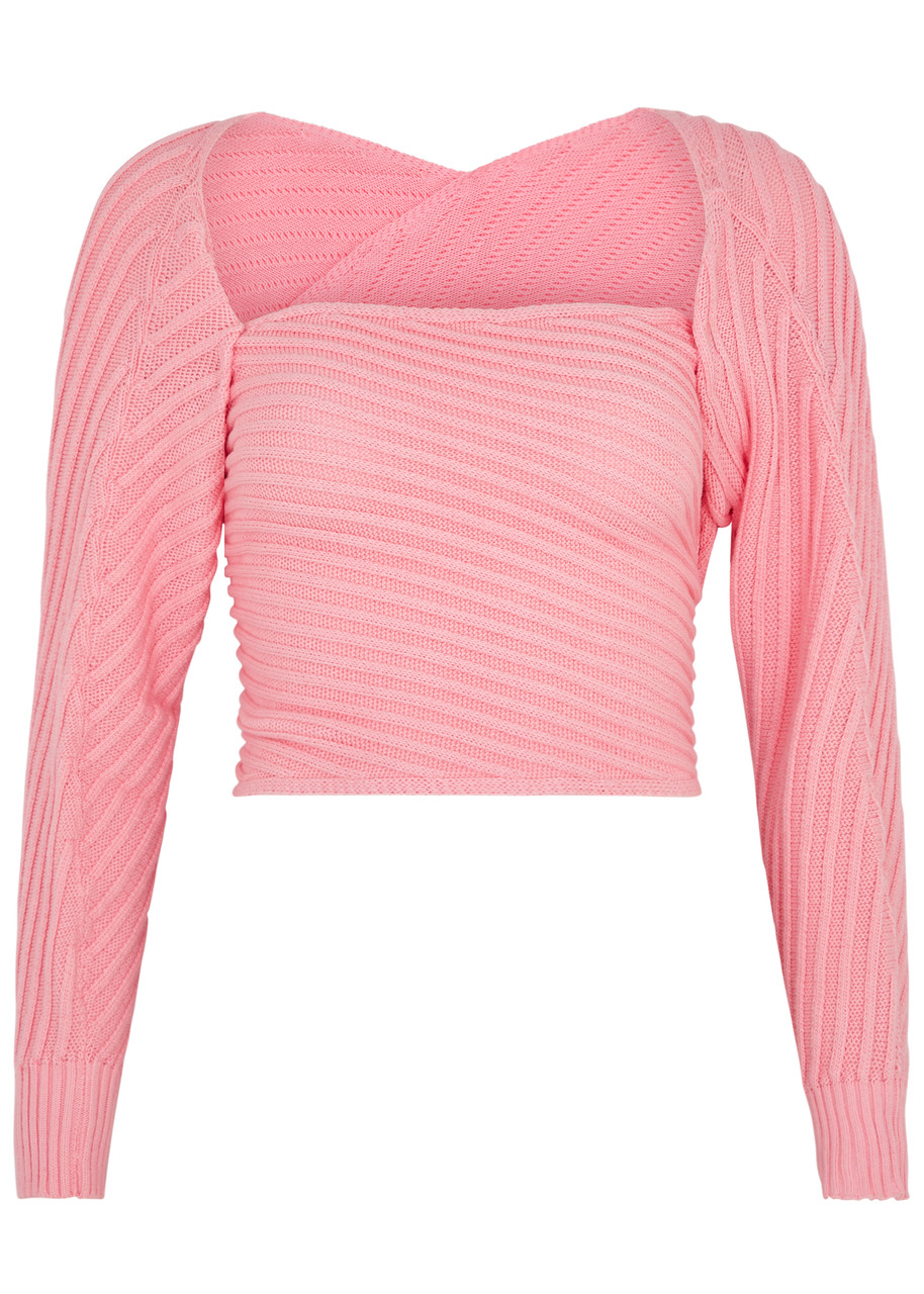 Gimaguas Marianne Ribbed-knit Wrap top - Pink - XS (UK 6 /xs)