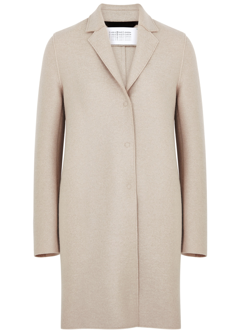 Harris Wharf London Single-breasted Wool Coat In Beige