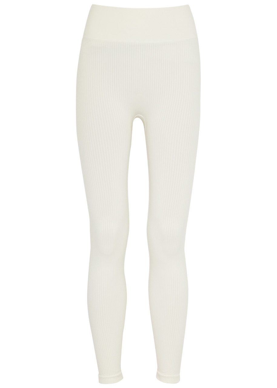 Prism2 Blithe Ribbed Stretch-jersey Leggings In Neutral