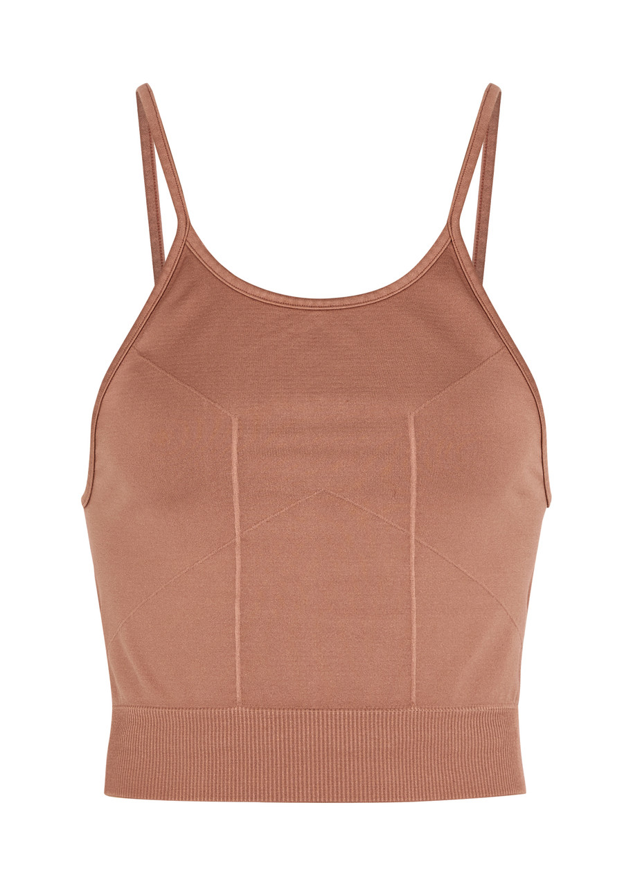 Prism2 Enraptured Cropped Stretch-jersey Tank In Terracotta