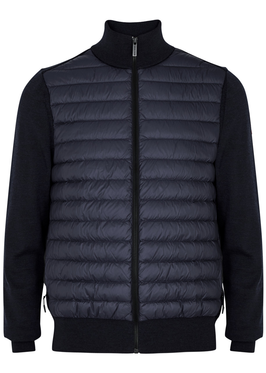 Canada Goose Hybridge Quilted Shell And Wool Jacket In Navy