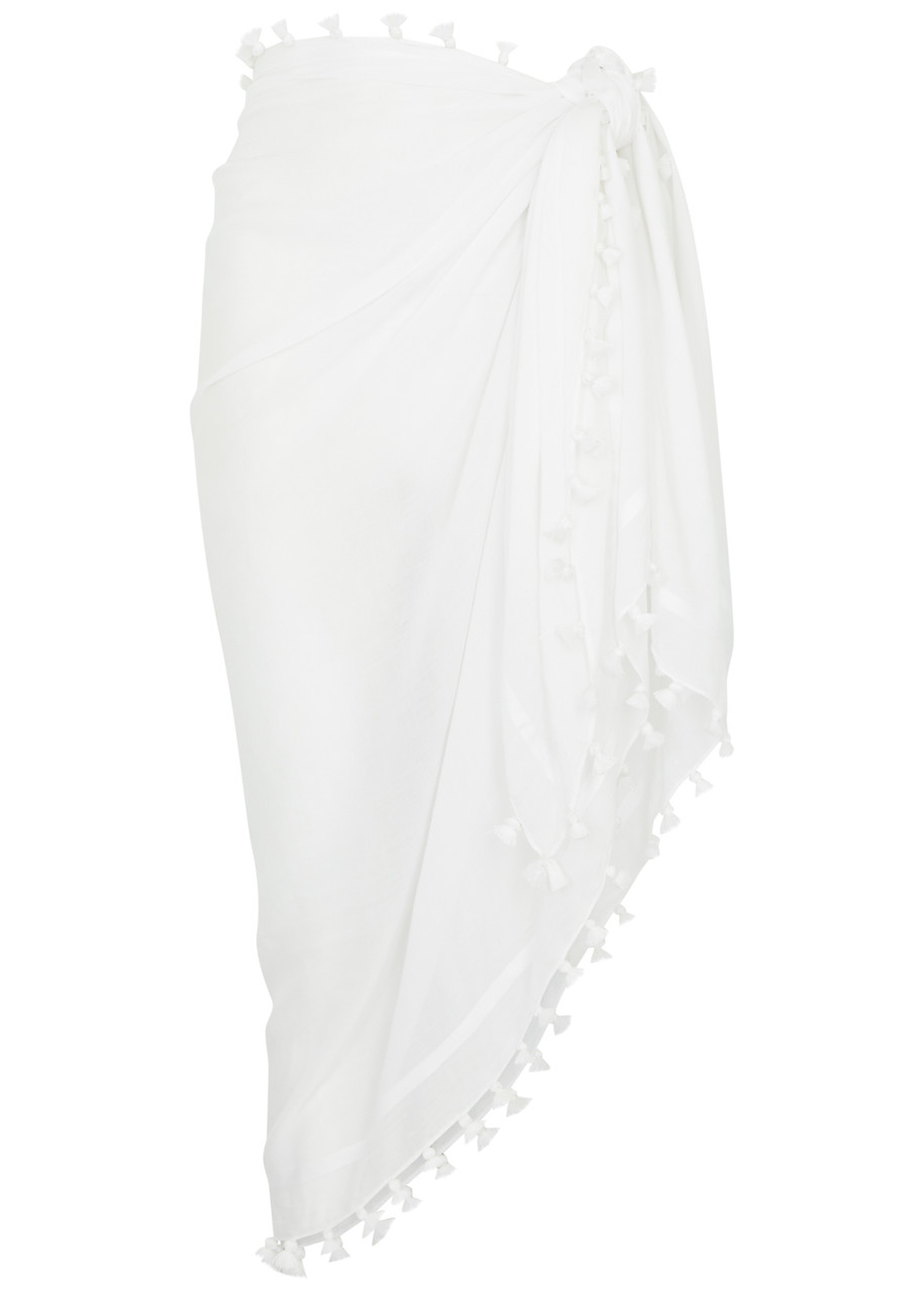 Melissa Odabash Pareo Rayon Sarong, Sarong, White - One Size