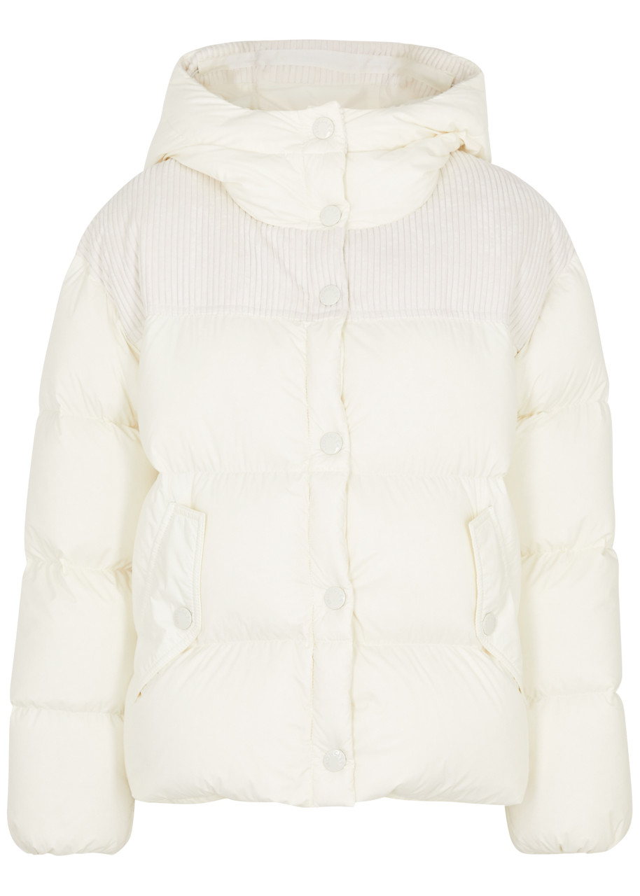 Moncler White Jaseur Down Jacket In Off White