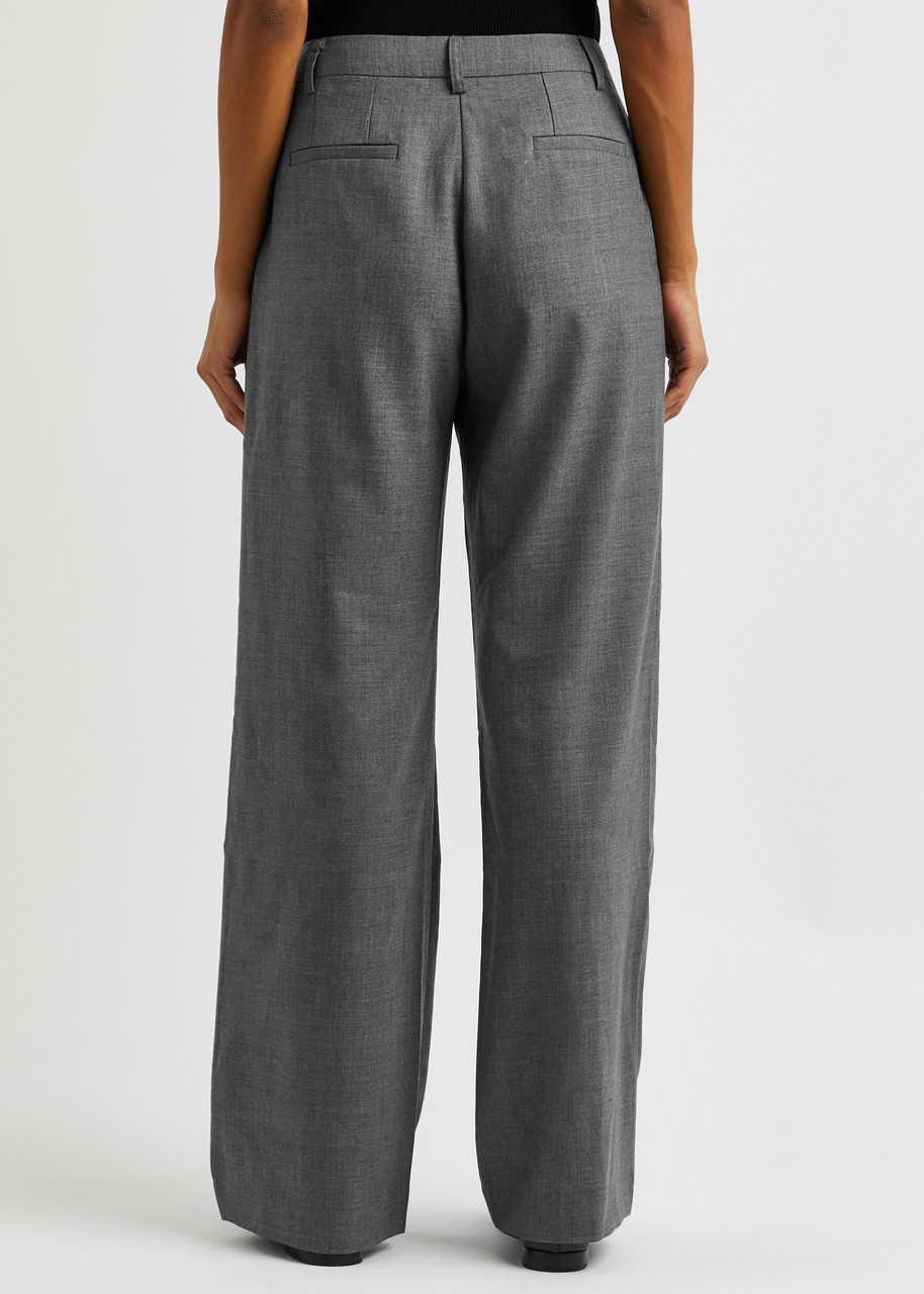  Aexae Wide-leg Wool Trousers - Grey - M (uk 12 / M) 