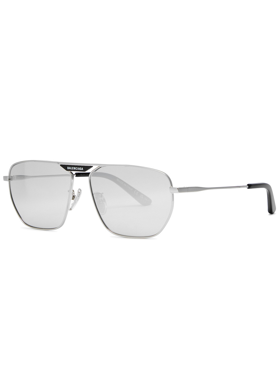 Balenciaga Aviator-style Sunglasses - Silver - One Size
