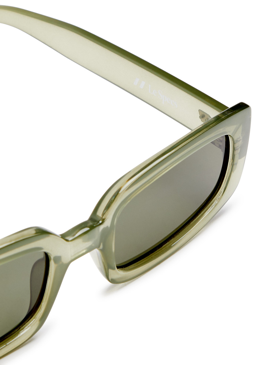  Le Specs Dynamite Rectangle-frame Sunglasses - Green - One Size 