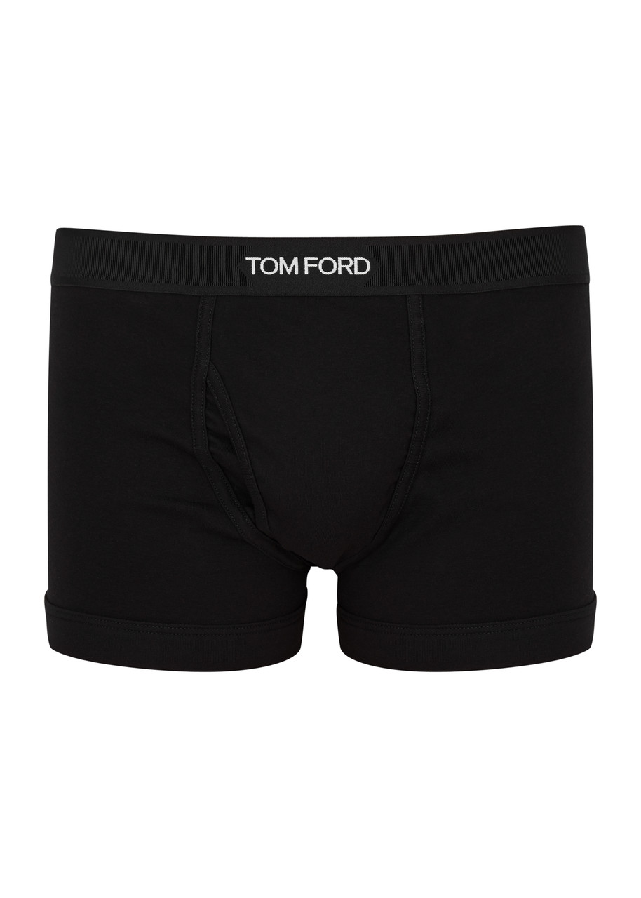 Tom Ford Cotton Boxer Briefs With Logo Band In Black