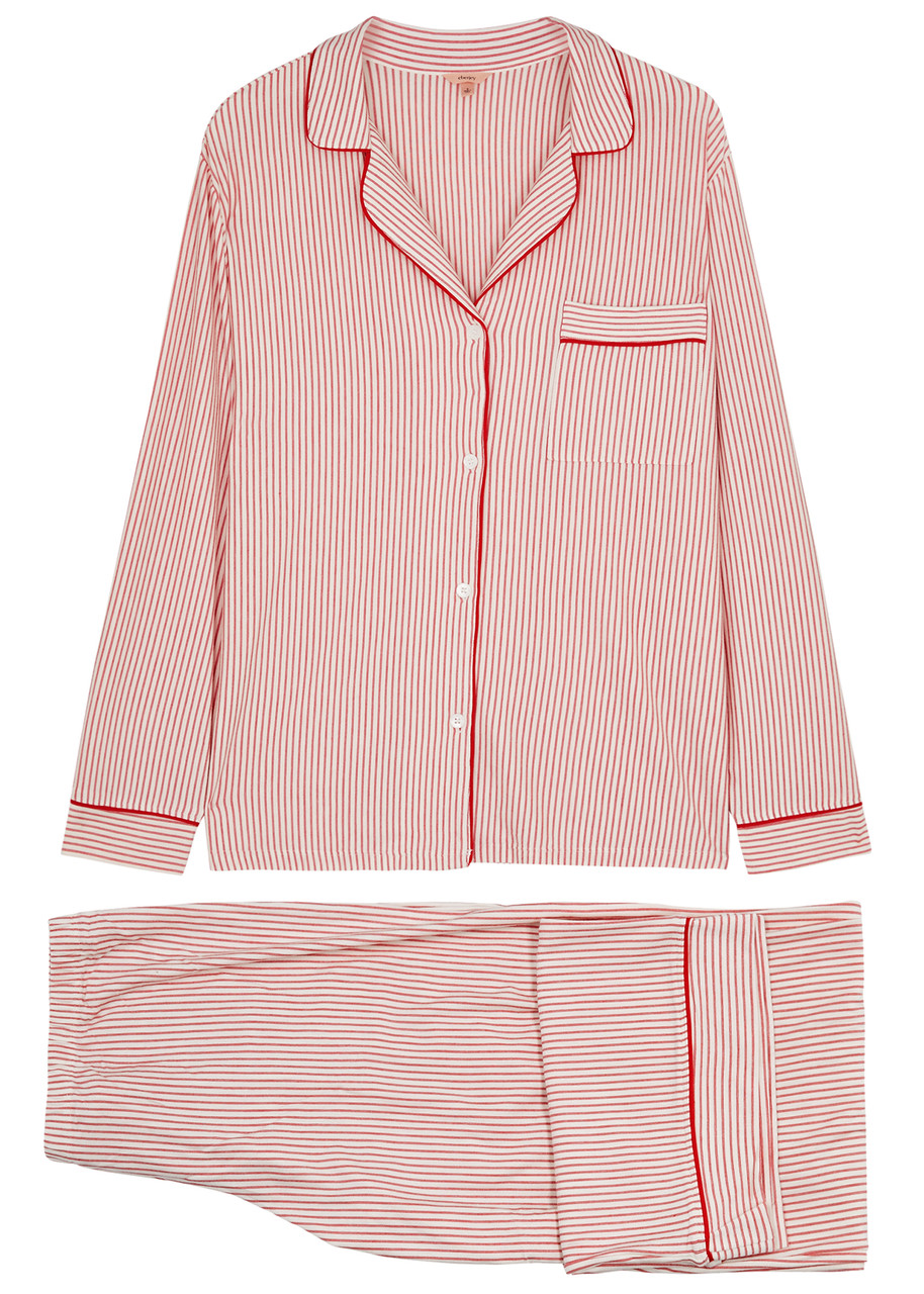 Gisele Striped Stretch-modal Pyjama set