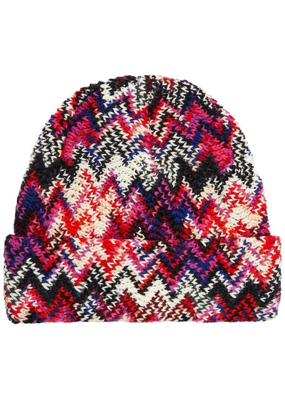 Missoni Zigzag-intarsia Wool Beanie In Pink