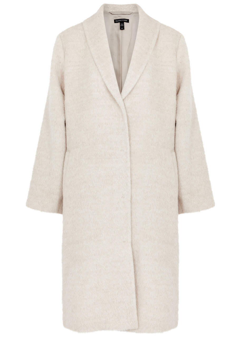 Eileen Fisher Alpaca-blend Coat In Beige