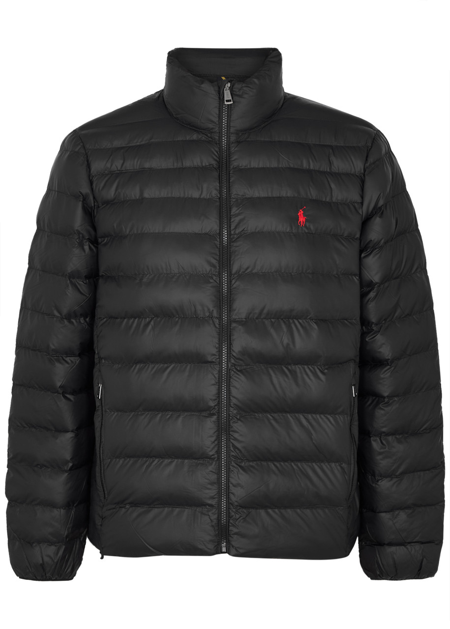 Polo Ralph Lauren Logo Quilted Shell Jacket In Black