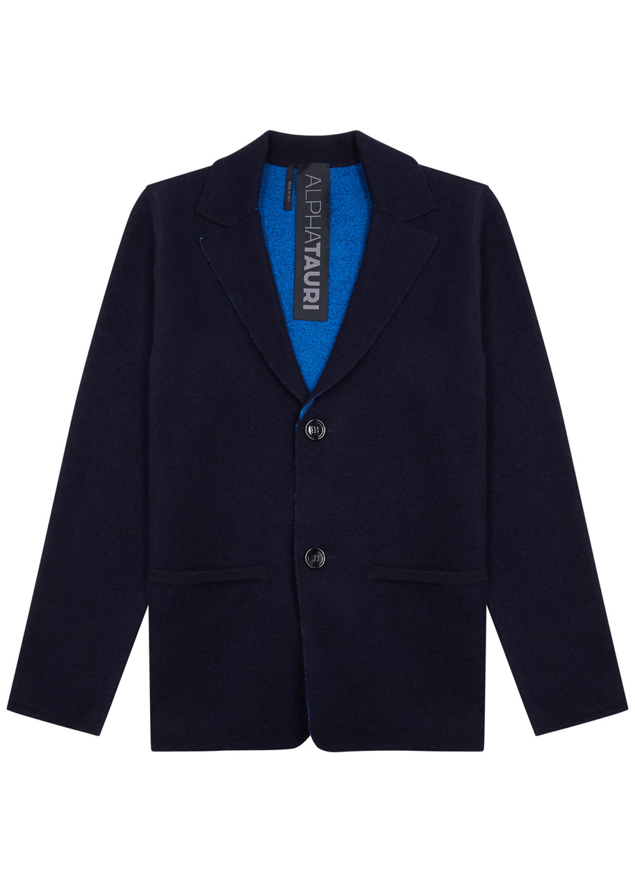 Alpha Tauri Faco Wool Jacket In Navy