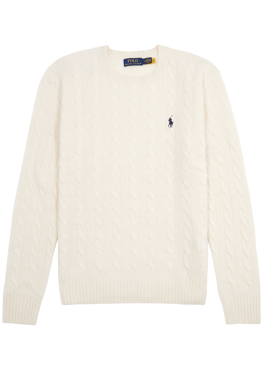 Polo Ralph Lauren Cable-knit Wool-blend Jumper In Cream