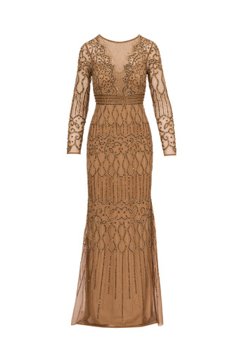 ADRIANNA PAPELL Covered bead gown Harvey Nichols