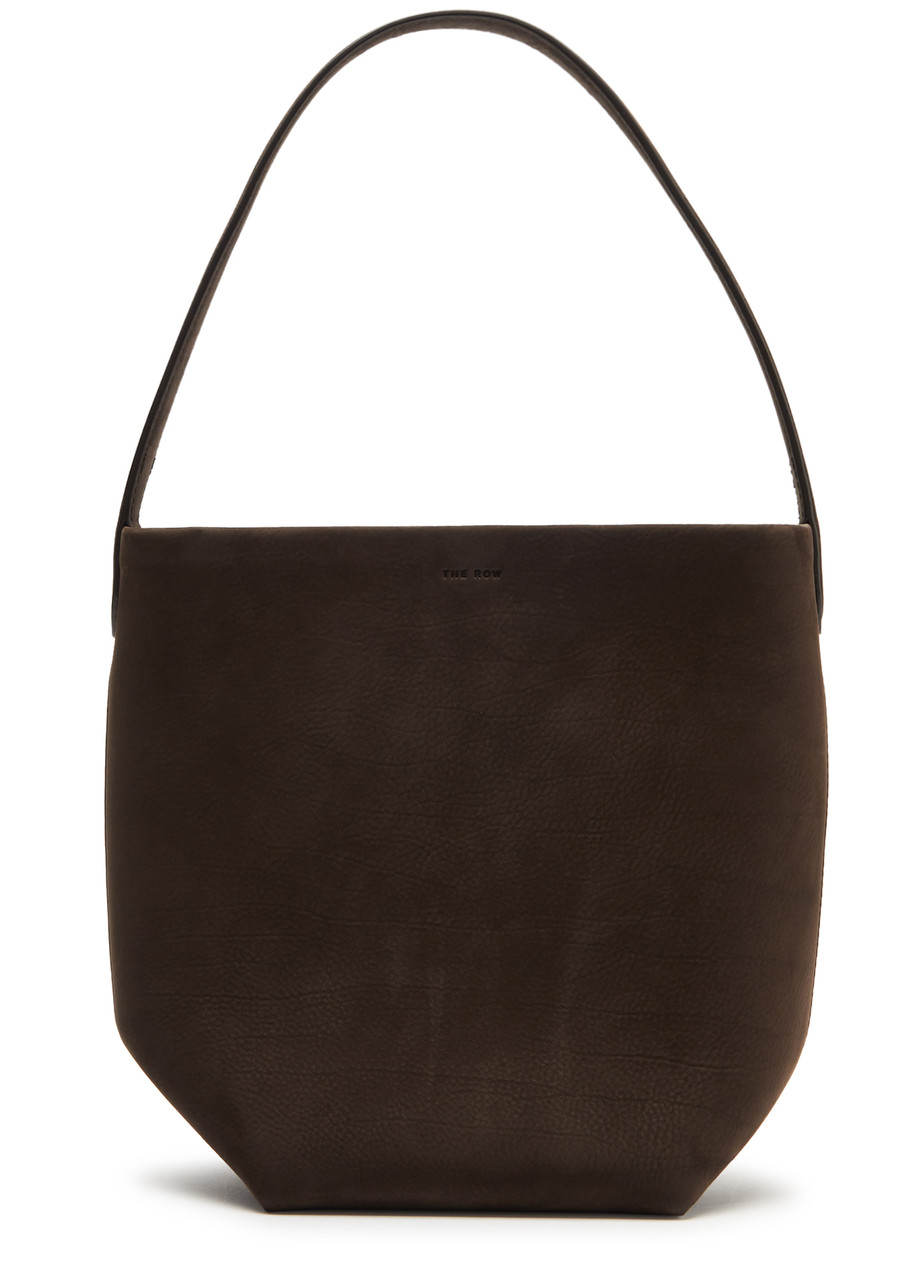 The Row Park Small Nubuck Tote In Chocolate