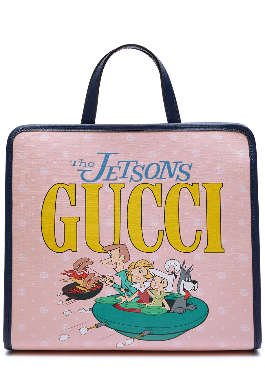 Gucci Kids X The Jetsons Printed Leather Tote Bag In Pink