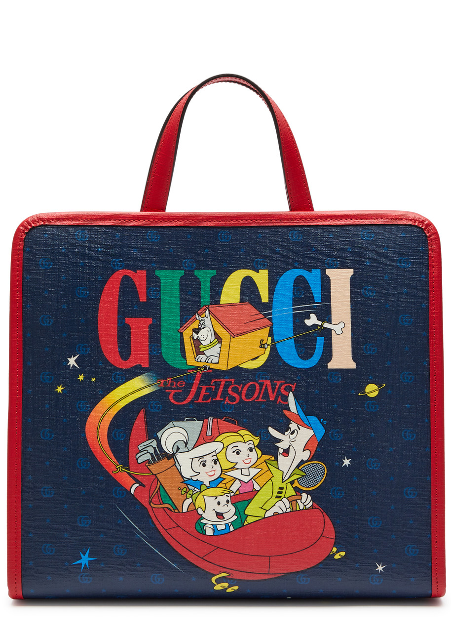 Gucci Kids X The Jetsons Printed Leather Tote bag - Blue - One Size