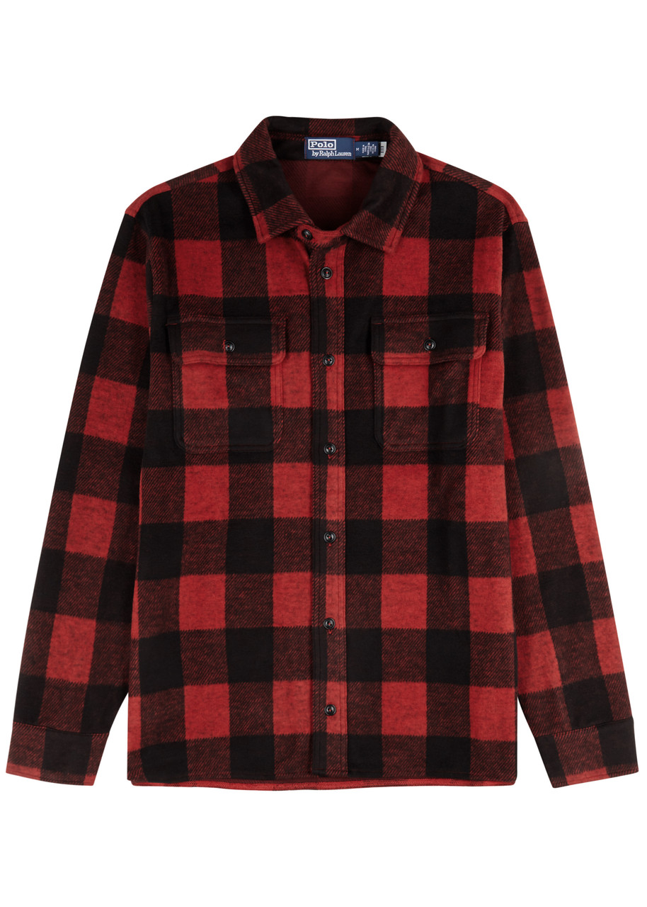 Polo Ralph Lauren Checked Brushed-twill Overshirt In Red