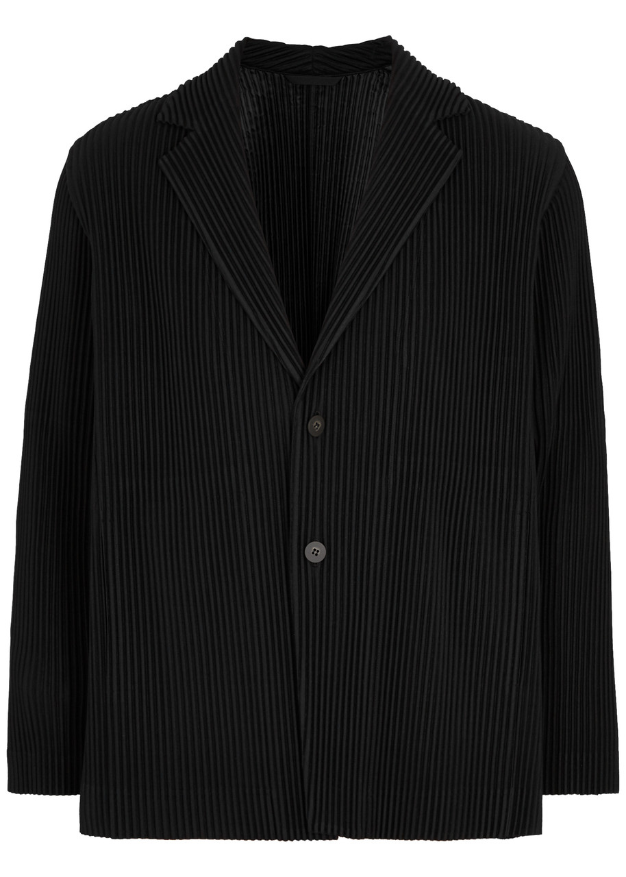 Shop Issey Miyake Homme Plissé  Pleated Jersey Blazer In Black