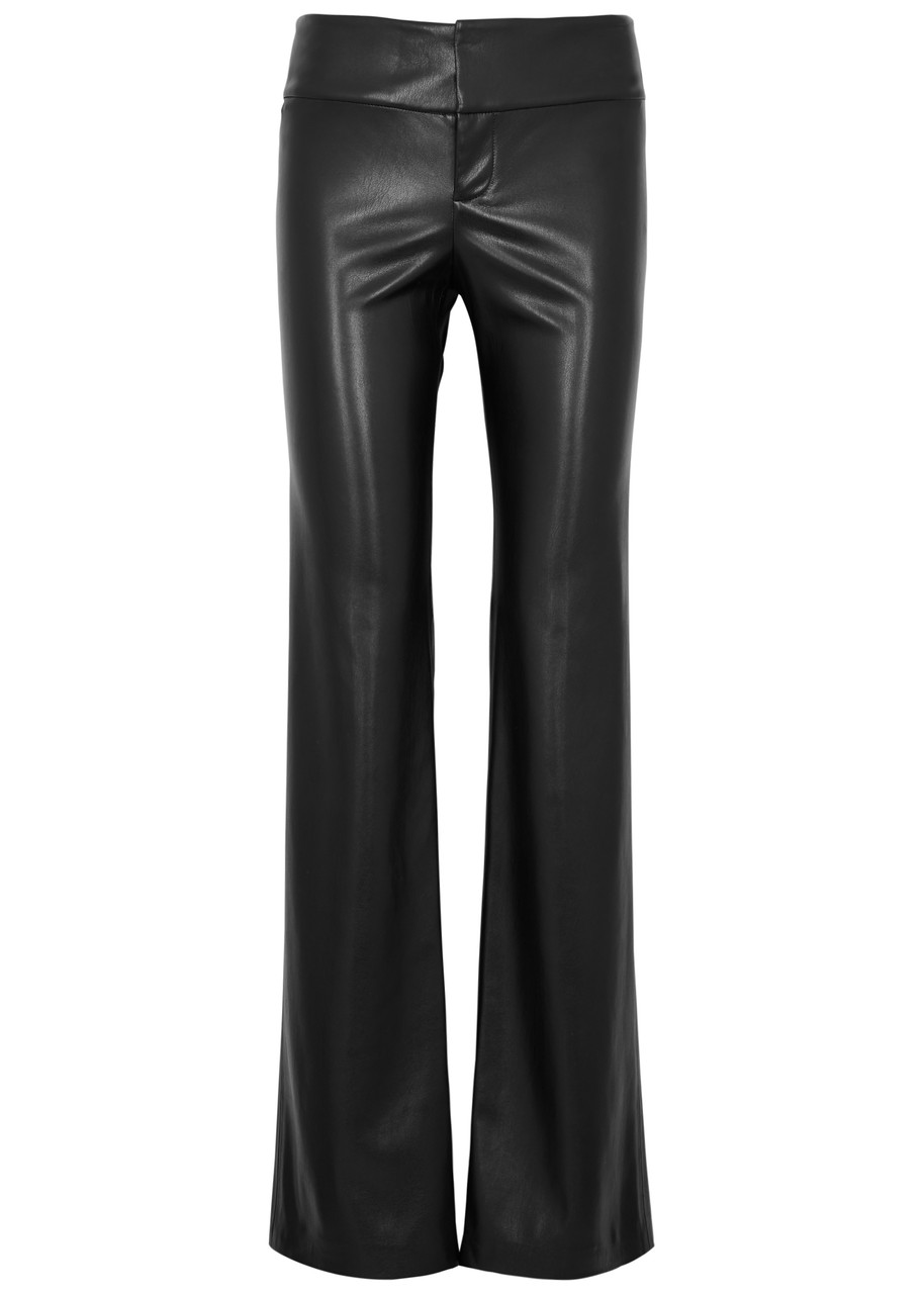 Alice And Olivia Olivia Vegan Leather Trousers In Black