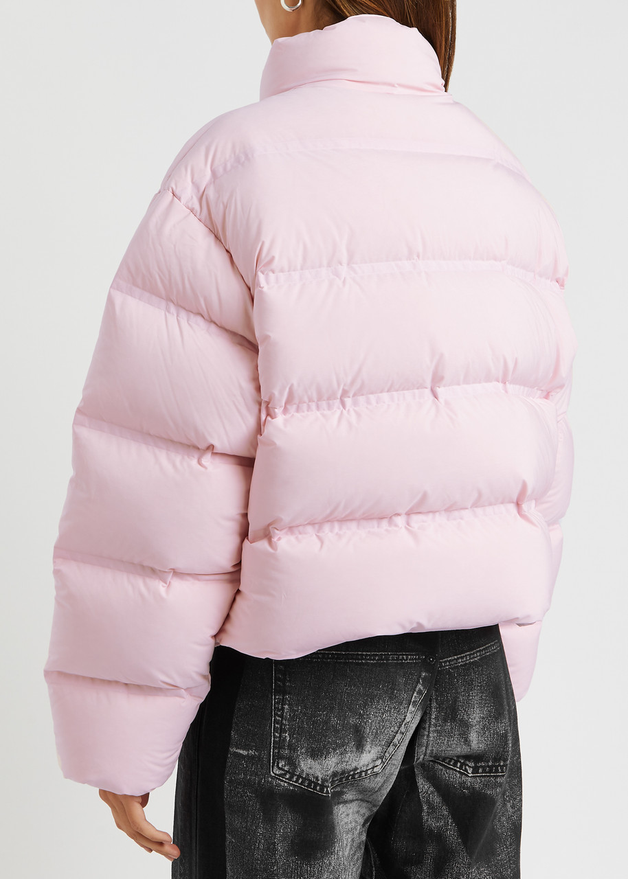  Alexander Wang Cropped Quilted Shell Jacket - Light Pink - M (uk12 / M) 