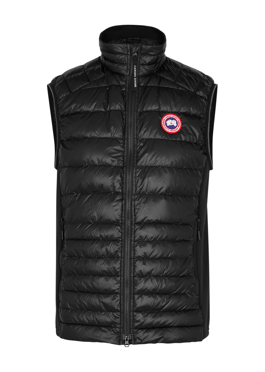 Canada Goose Hybridge Slim-fit Merino Wool And Quilted Nylon Down Gilet In Black