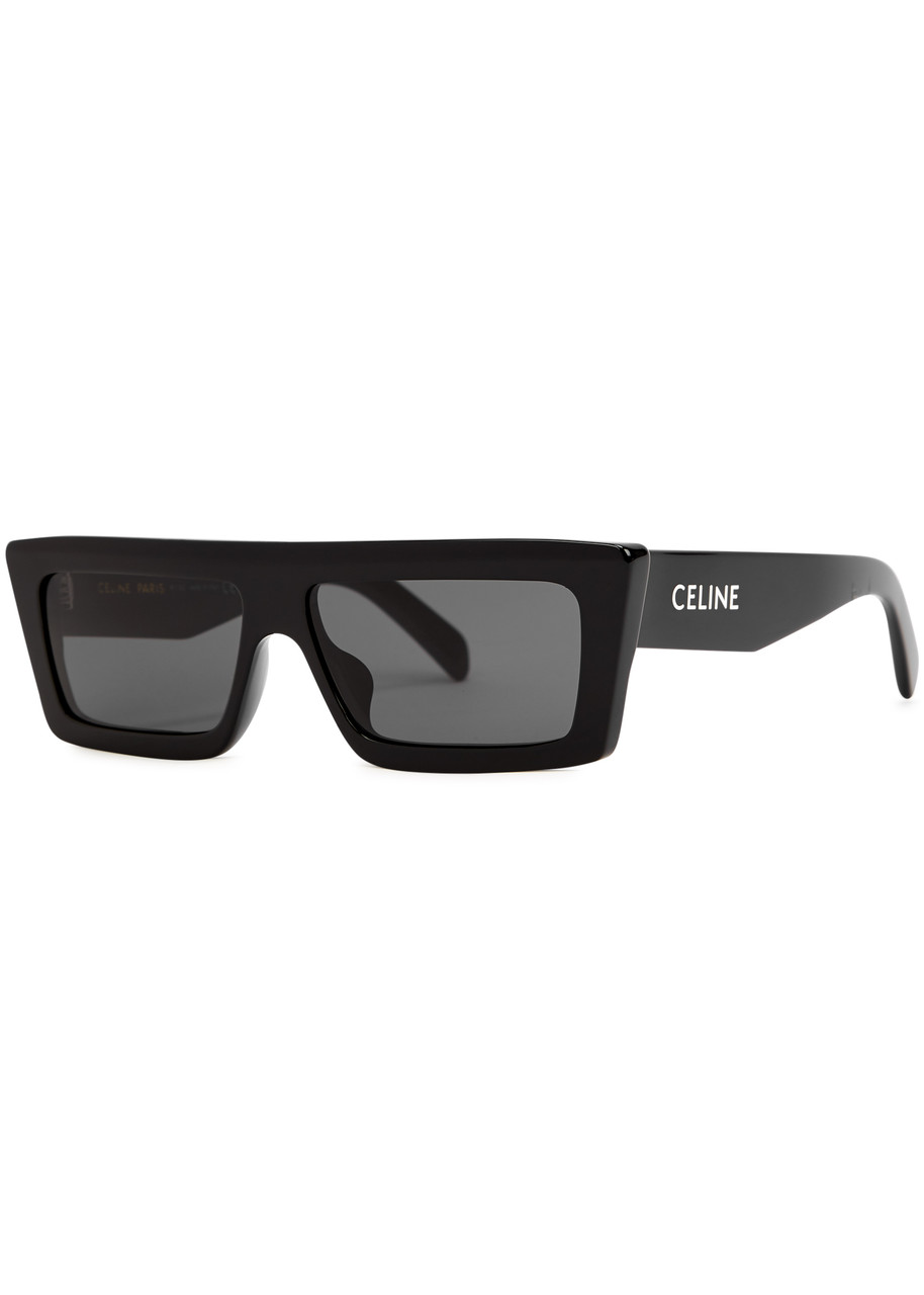 Celine - D-frame Sunglasses Black, Dark Grey Lenses, Designer-stamped Arms, 100% UV Protection