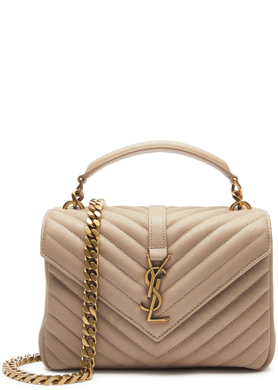 Saint Laurent College Medium Leather Shoulder bag - Beige - One Size