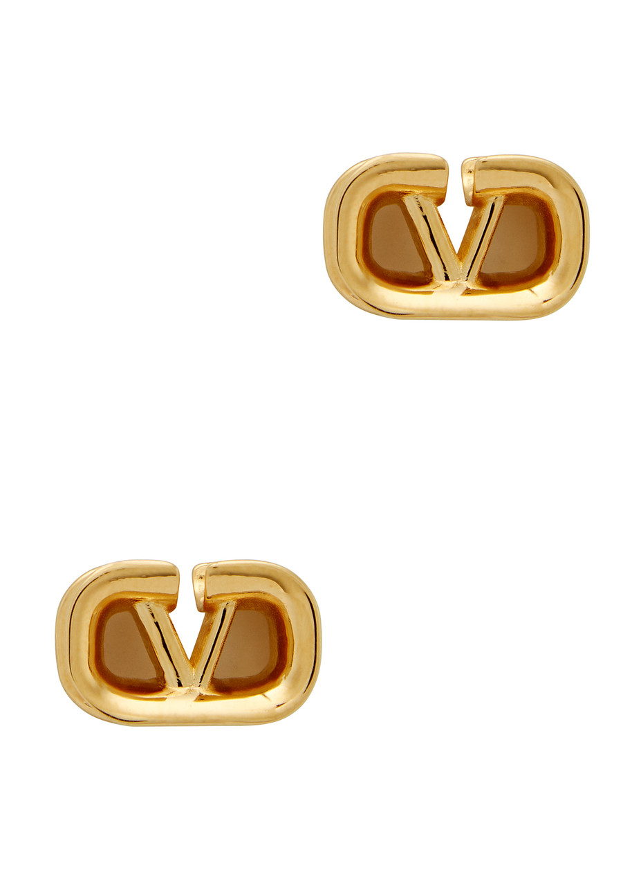 Valentino Garavani Vlogo Stud Earrings In Gold
