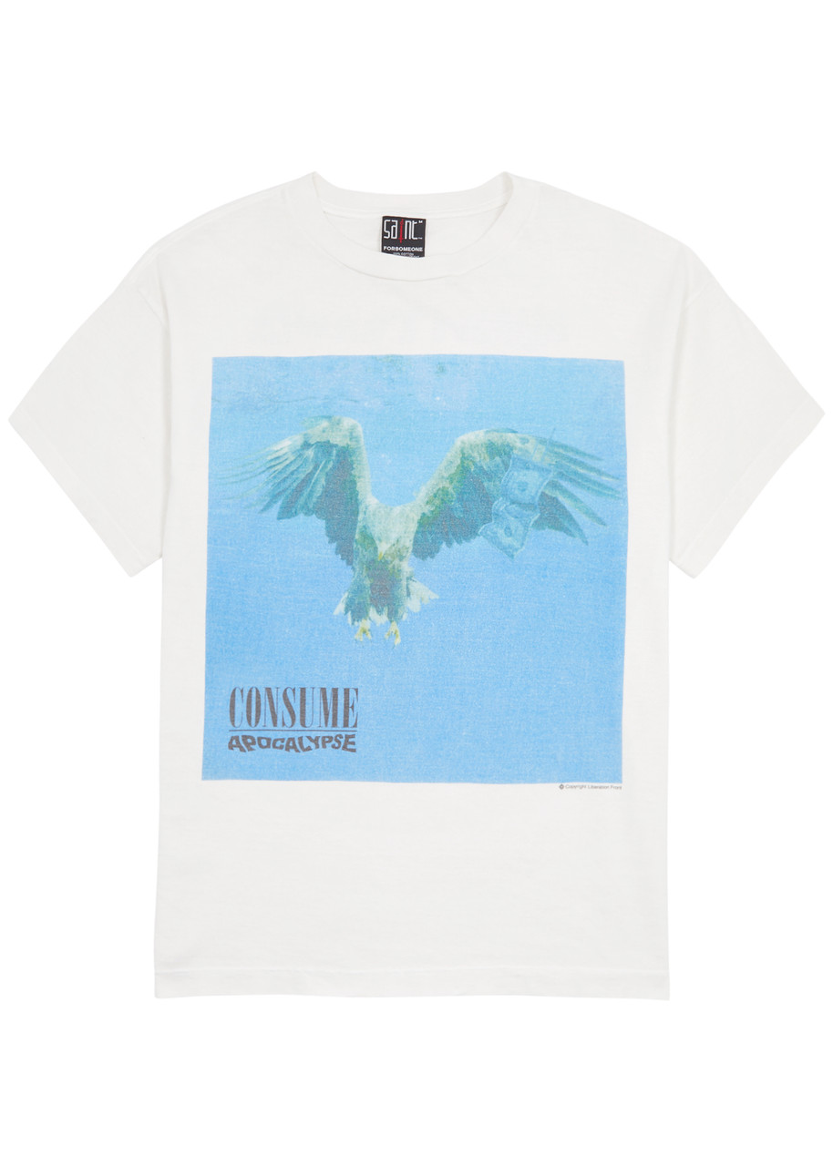 Saint Mxxxxxx Nightmare Printed Cotton T-shirt In White