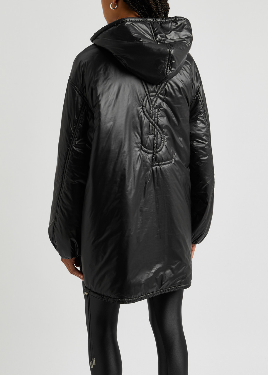  Saint Laurent Cassandre Half-zip Shell Jacket - Black - 36 (uk8 / S) 