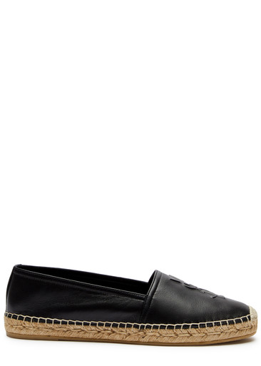 SAINT LAURENT Logo-embossed leather espadrilles Harvey Nichols
