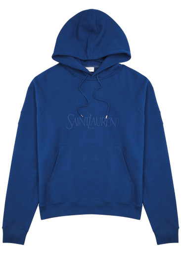 SAINT LAURENT Logo-embroidered hooded cotton sweatshirt Harvey