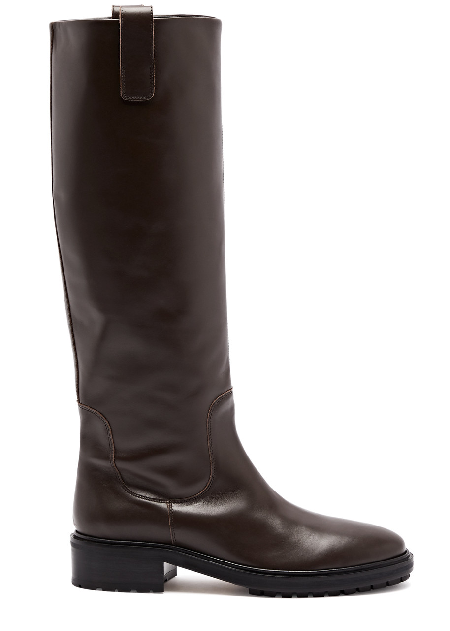 Aeyde Henry Knee-high Leather Boots In Brown
