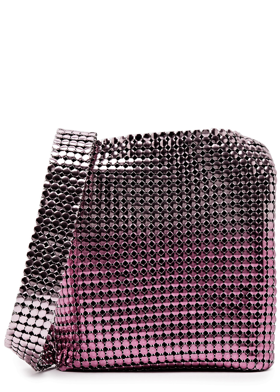 Rabanne Pixel Mini Chainmail Cross-body Bag In Pink