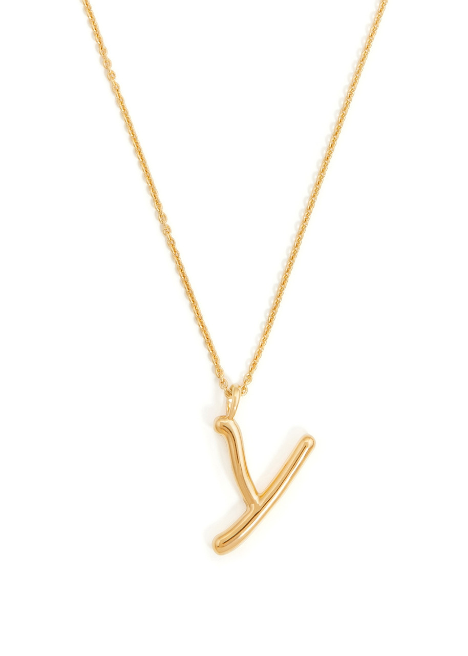 Missoma Y Initial 18kt Gold-plated Necklace In Gold