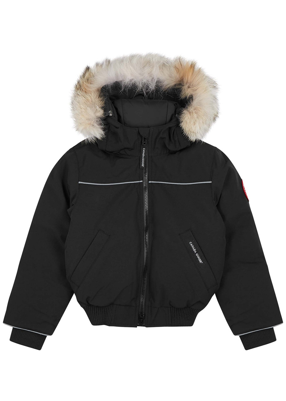 Canada Goose Kids Grizzly Fur-trimmed Arctic-tech Bomber Jacket - Black