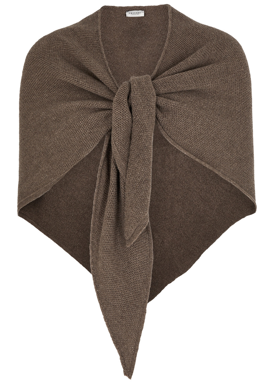 Inverni Waffle-knit Cashmere Scarf In Brown