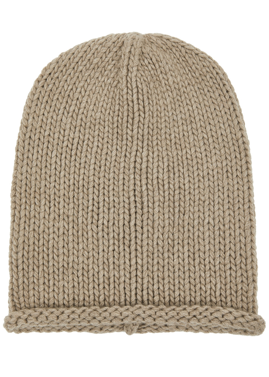 Inverni Slouchy Cashmere Beanie In Taupe