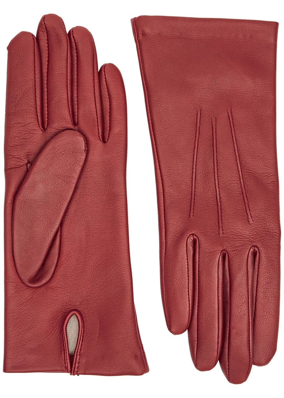 Dents Felicity Leather Gloves In Red